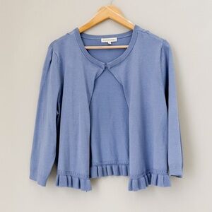Retrology cardigan ruffle size XL periwinkle